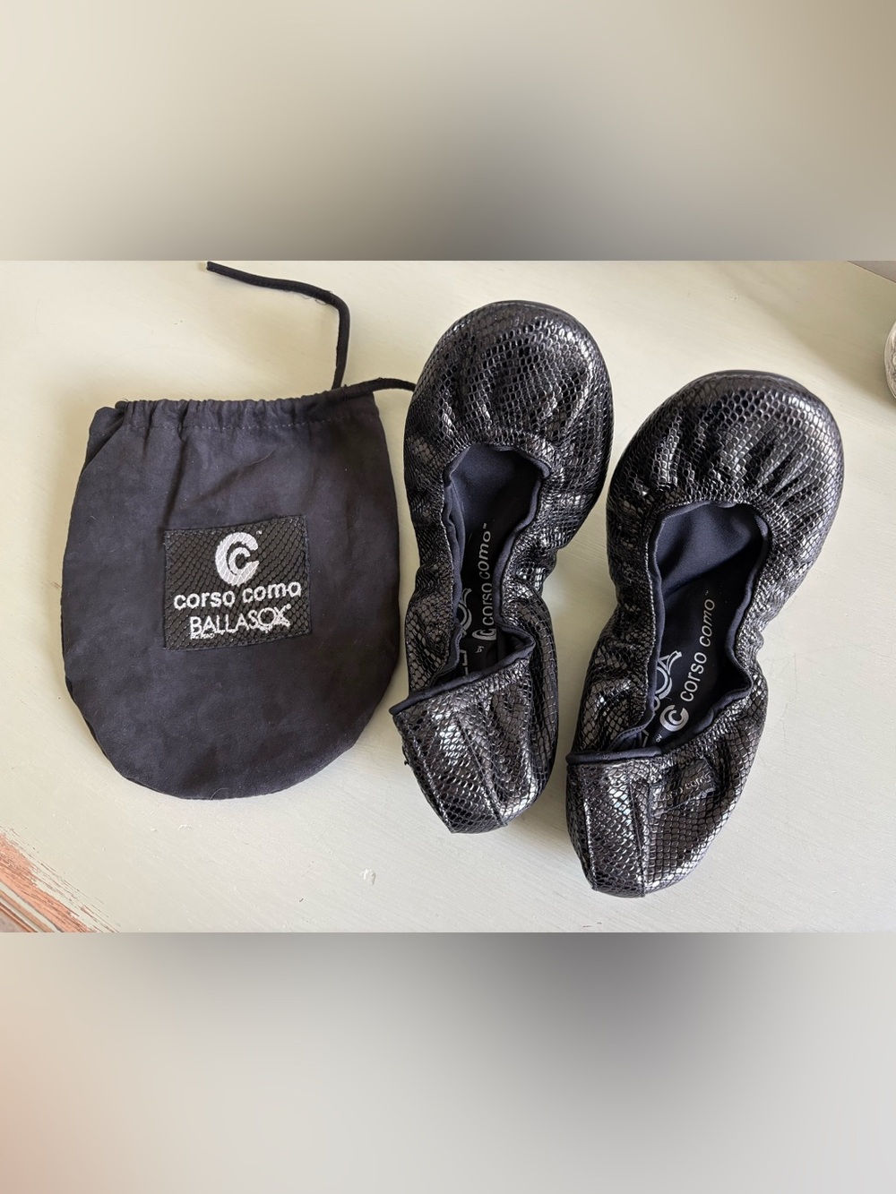 Black Snakeskin Ballasox by Corso Como - 9